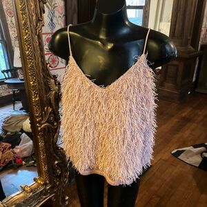 Source Unknown Pink Feathered Camisole